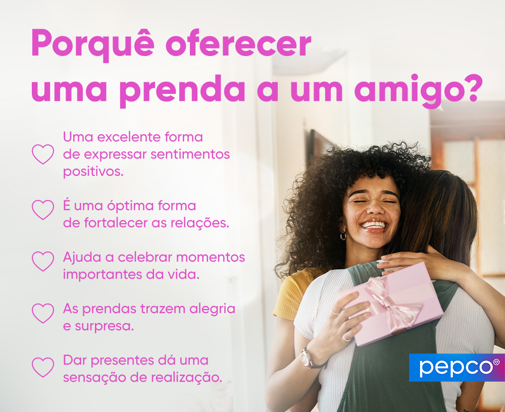 Infografia da Pepco sobre as vantagens de oferecer uma prenda a um amigo.