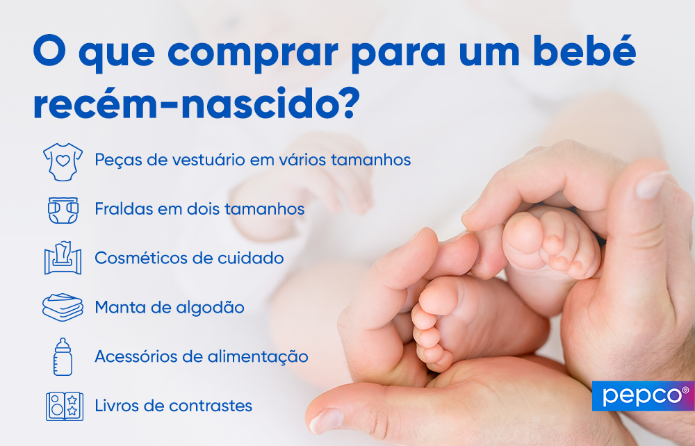Infografia da Pepco “O que comprar para o seu recém-nascido?”