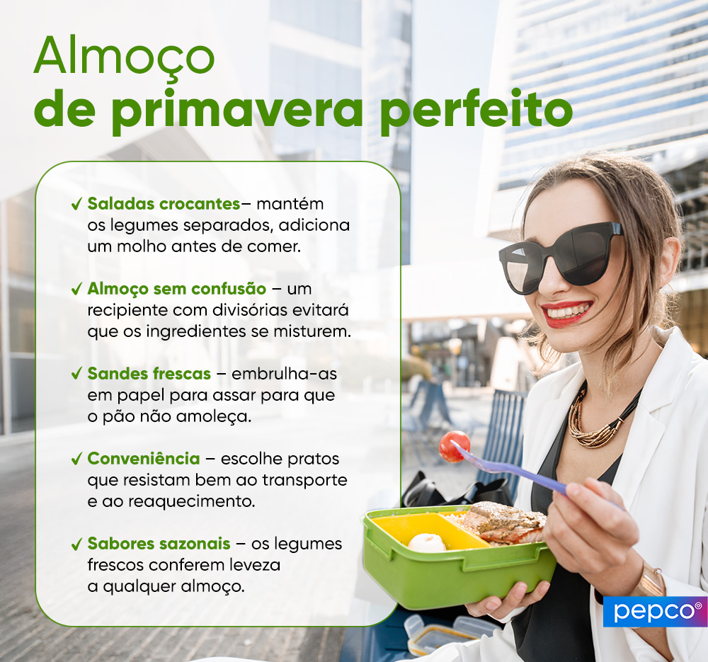 Ideias para almoços de primavera - infografia
