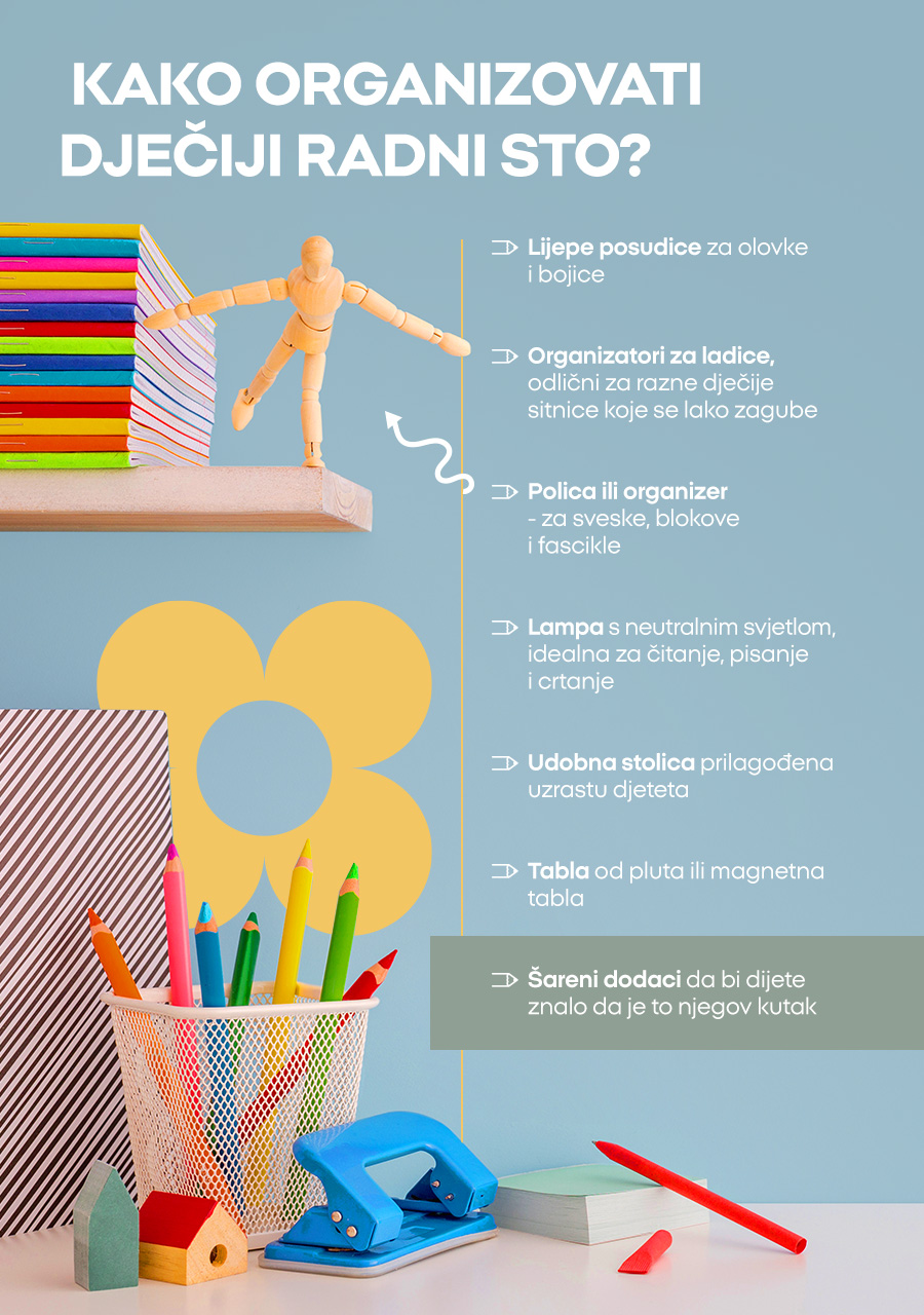Como organizar a secretária de uma criança? 