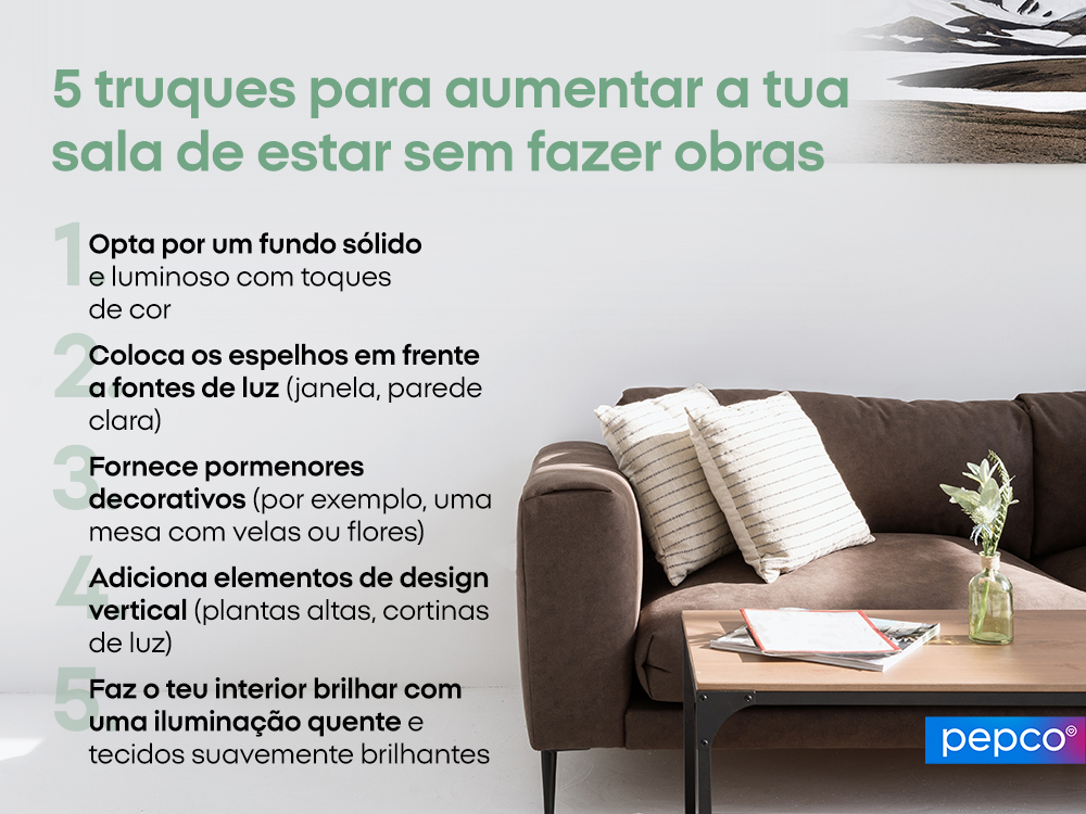 5 truques para aumentar a tua sala de estar sem fazer obras