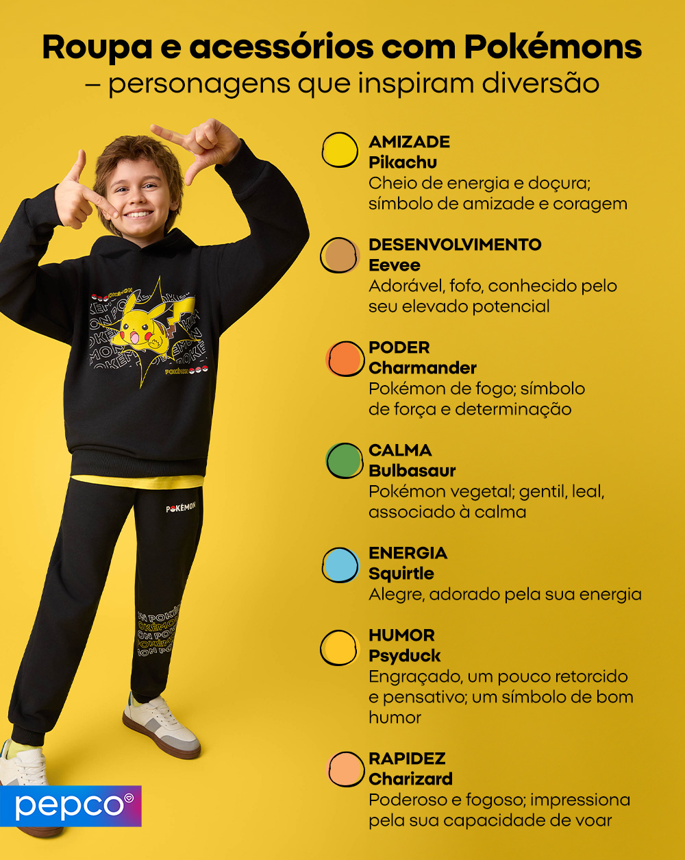 Roupa e acessórios com Pokémons - personagens que inspiram diversão 