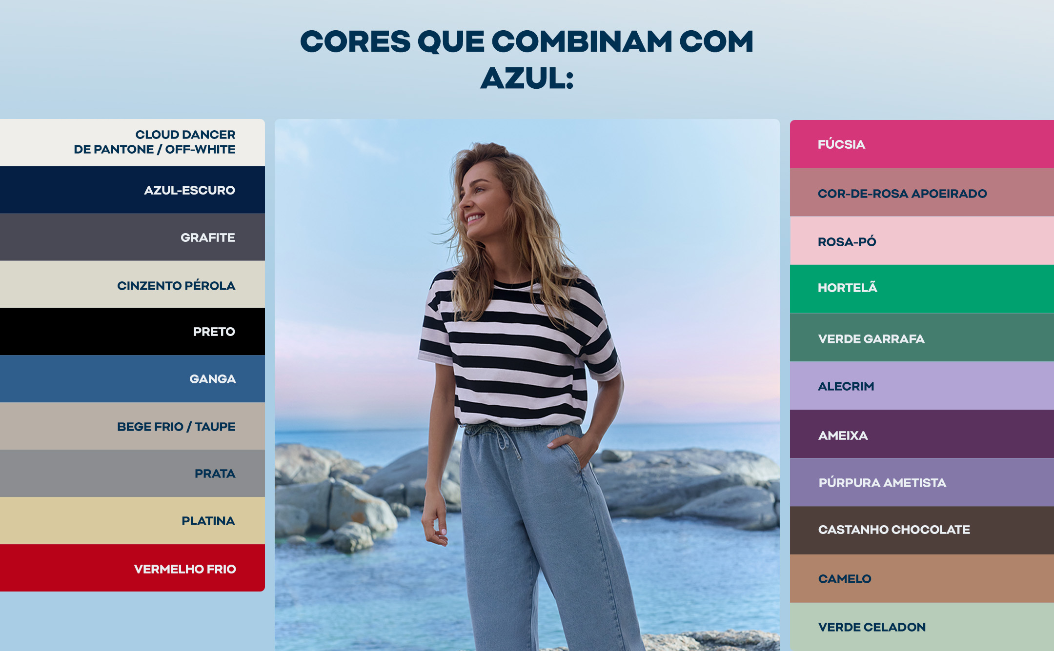 Cores que combinam com azul