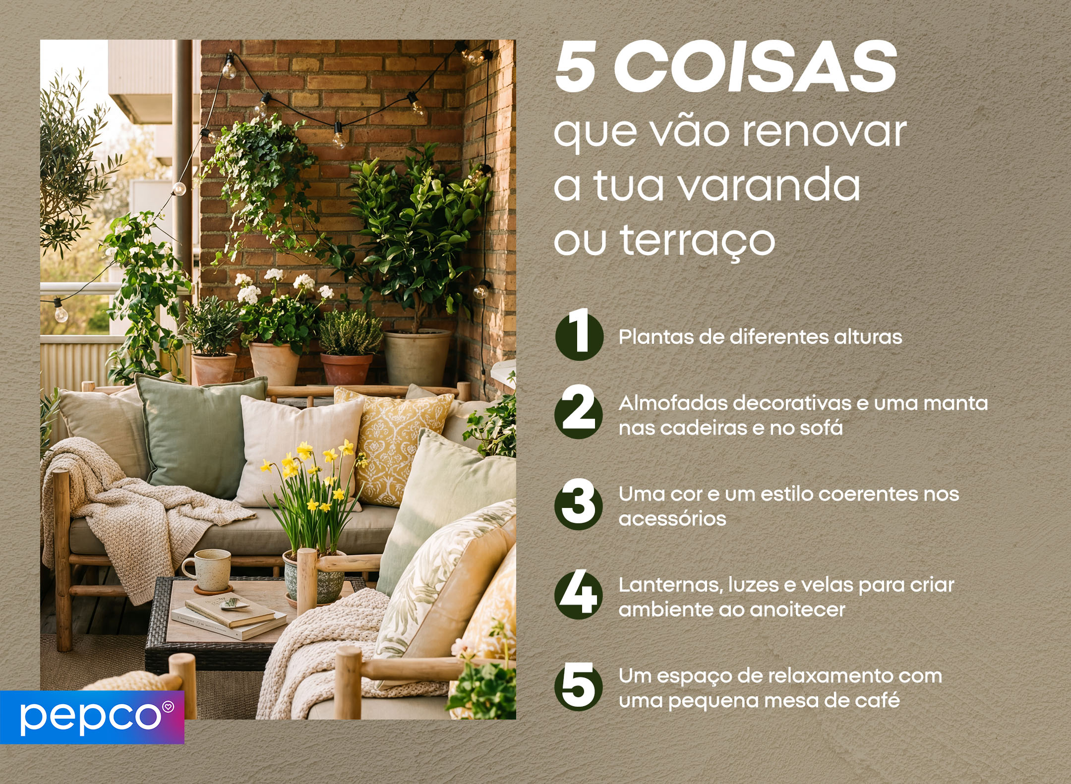 5 COISAS que vão renovar a tua varanda ou terraço