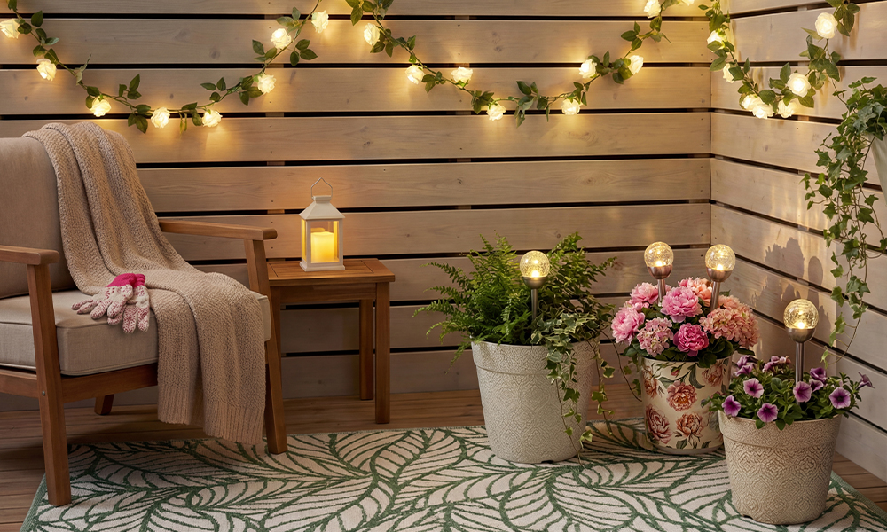 Cantinho aconchegante no terraço