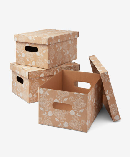 Pack de 3 caixas de arrumação médias (365x265x205mm), brancas — KounterPRO